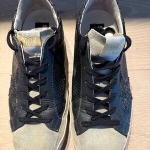 Golden Goose Super-Star Classic  Sneakers - Black Python and Sequin Size 41